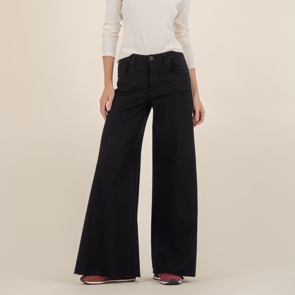 Kut from the Kloth Blake High Rise Super Wide Leg, Exclusive Size 44 / Black